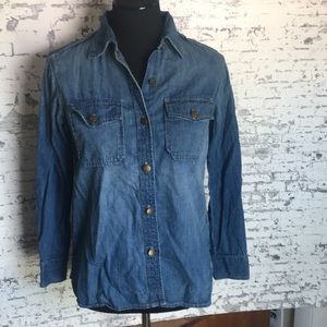 Current/Elliott Denim Button Down Top